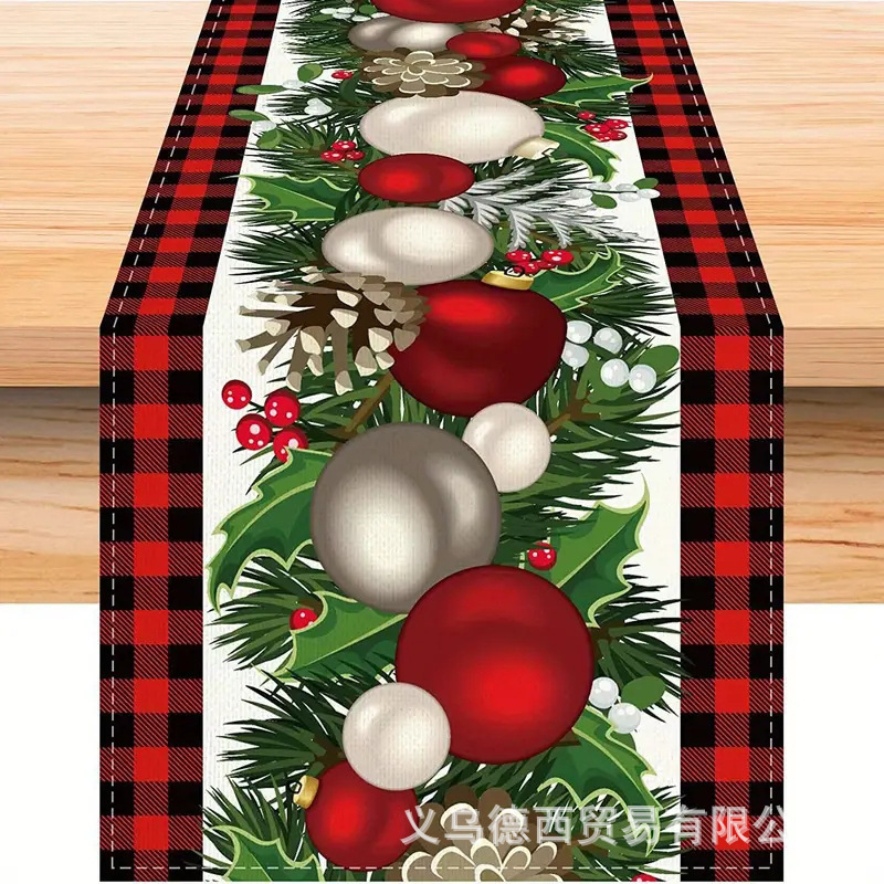 メーカーの現物はクリスマスのテーブルの旗の布の室内装飾の亜麻のテーブルの旗のアメリカ式のレストランのテーブルのテーブルクロスのテーブルのタオルを供給します。|undefined