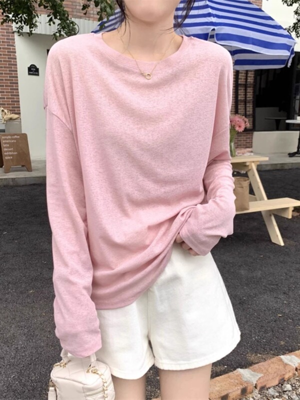 Thin Ice Silk Sun Protection Cover-Up, New Summer Style, Uv Breathable Long-Sleeve Trendy T-Shirt, Loose Outerwear for Women Thin Ice Silk Sun Protection Cover-Up, New Summer Style, Uv Breathable Long-Sleeve Trendy T-Shirt, Loose Outerwear for Women