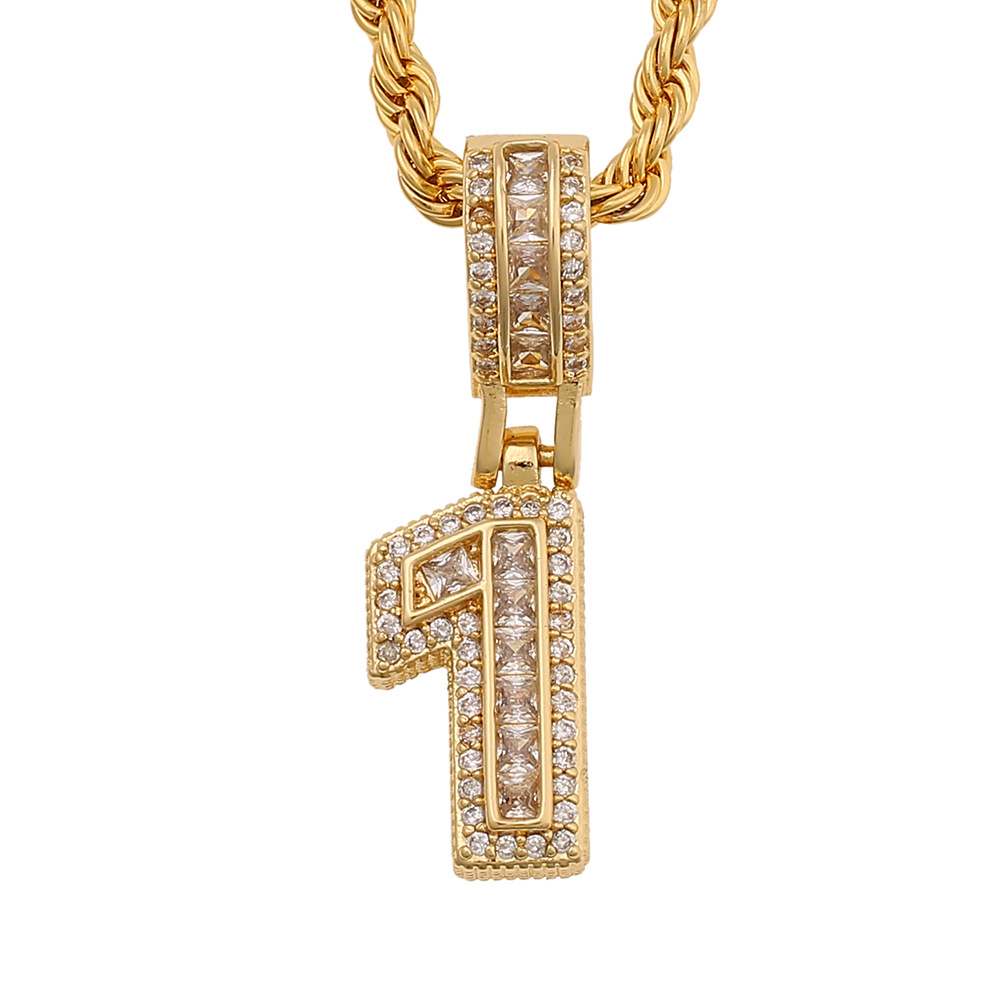 Fashion Arabic Numerals Twist Chain Copper Zircon Necklace Wholesale display picture 5