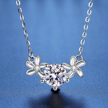925纯银莫桑石项链女韩版简约甜美小雏菊吊坠ins网红高级感锁骨链