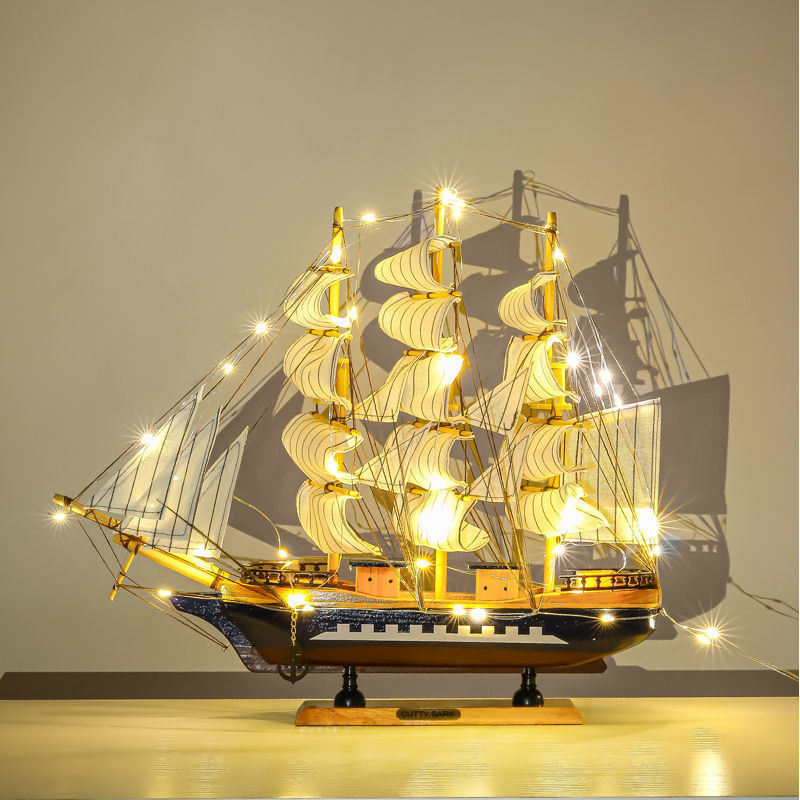 Everything is going smoothly Sailing decorate solid wood Decoration simulation woodiness Arts and Crafts Model friendship Boat A birthday present