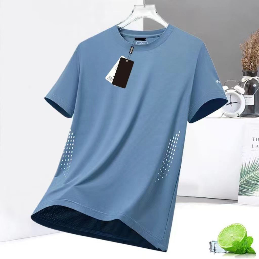 [Dotted Mesh T] Mist Blue
