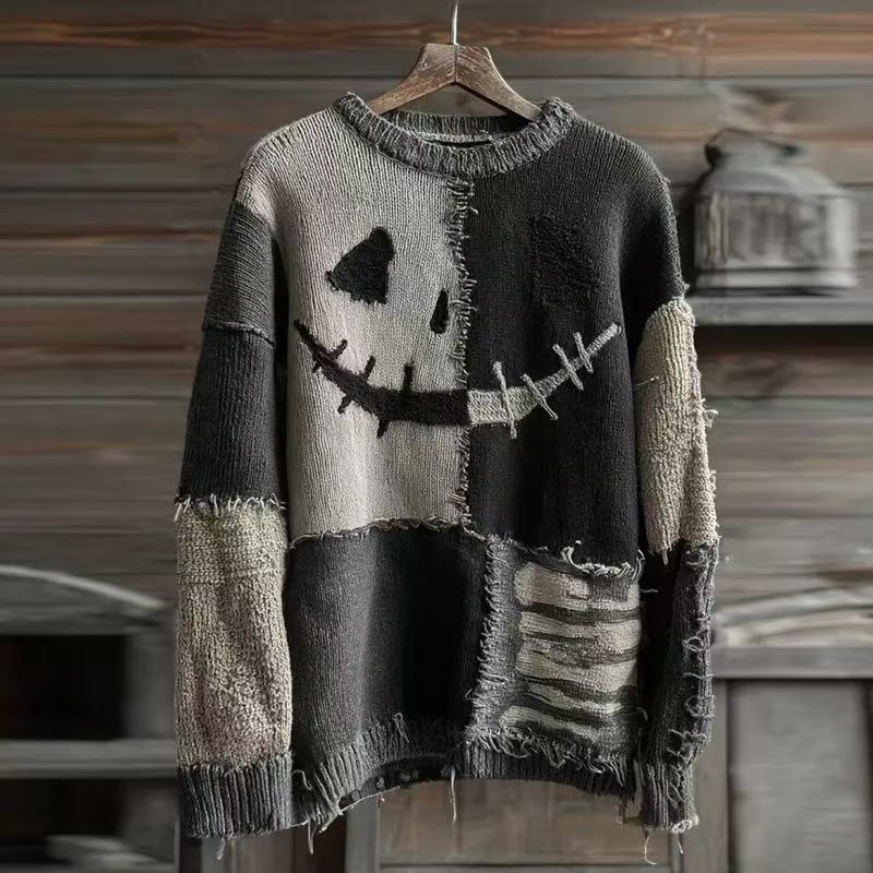 Navidad de Halloween transfronteriza procesamiento personalizado etiquetado fábrica de suéter de punto en el país y en el extranjero tamaño europeo al por mayor