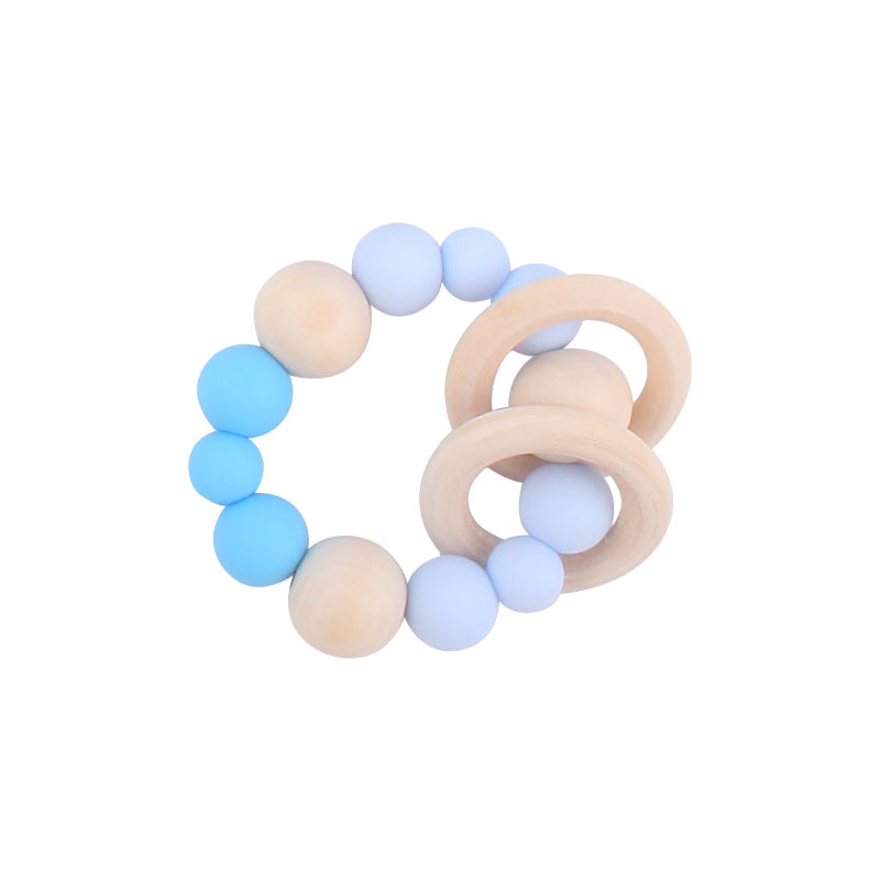 Suministros para bebés pulsera de silicona molar de juguete para niños Cadena de cochecito de dinosaurio de tres piezas creativa pequeña campana colgante