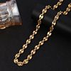 Coffee necklace hip-hop style stainless steel, 7/9/11mm, European style