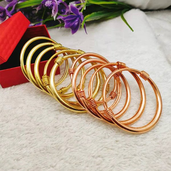 Copper glossy brass ethnic bracelet