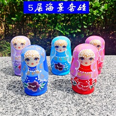 5層のロシアの子供の新型の海景の子供のロシアの特色の手描きのペンキの旅行の記念の装飾品のバッチ