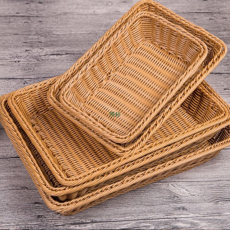 A1744 Imitation Rattan Rectangular Bread Basket Rattan Basket Woven Basket Storage Basket Plastic Storage Basket Storage Basket A1744 Imitation Rattan Rectangular Bread Basket Rattan Basket Woven Basket Storage Basket Plastic Storage Basket Storage Basket