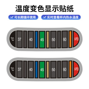 Coffee Cup Color Changing Thermometer Waterproof Temperature Sticker with Double-sided Adhesive Water Temperature Meter Temperature Sticker