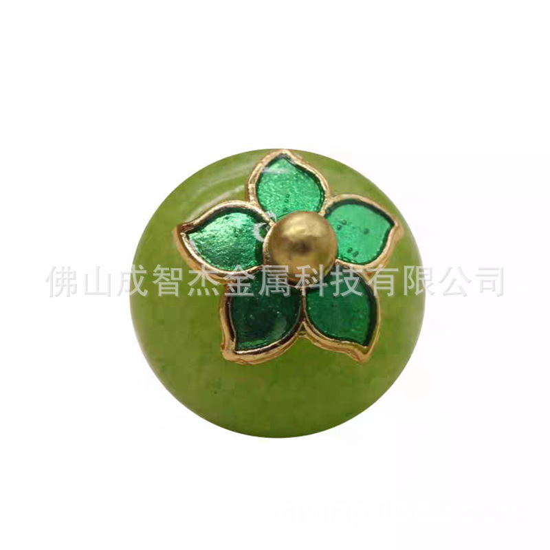 国风石材钮扣槛榄色算珠 陌上花开芳华岁月 新中式扣子