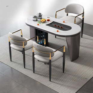 Hx2 Light Luxury Slate Tea Table and Chair Combination Modern Simple Home Office Kung Fu Tea Table Tea Table One