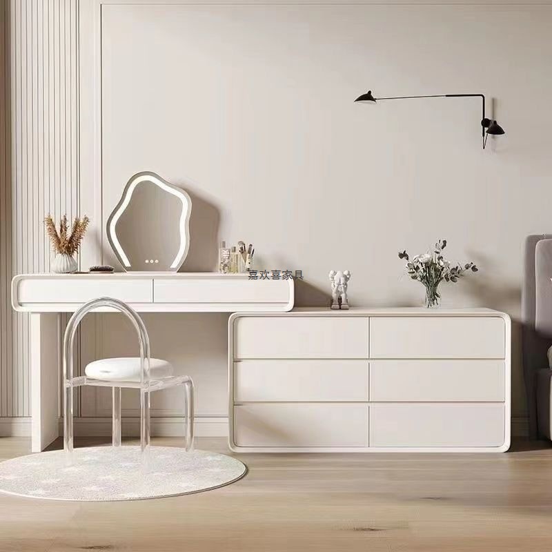 Dressing Table, Bedroom, Simple Chest of Drawers, Integrated Small Apartment Storage Cabinet, Cream Style Desk, Retractable Dressing Table