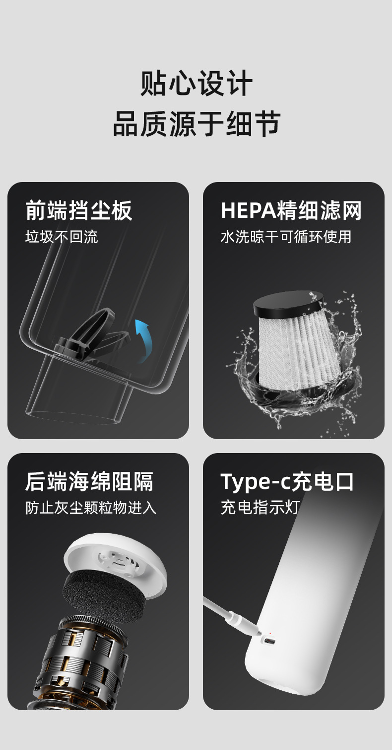 Car Vacuum Cleaner Blowing and Sucking Dual-Purpose Car Handheld Portable Small Mini Blowing and Sucking All-In-One Car with Super Powerful Suction