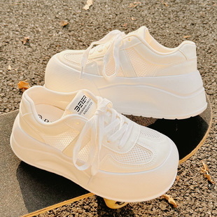 Thick-Soled White Shoes for Women, Summer Breathable Mesh Women's Shoes, Versatile Big-Toe Shoes, Belle Lz6108, One Piece Drop Shipping