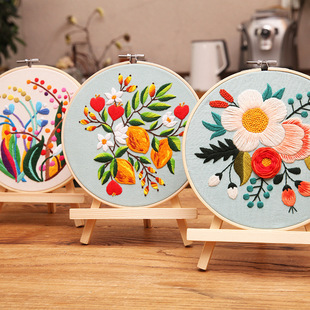 3ZBY wholesale Lu embroidery cross-border Amazon English sewing kit manual embroidery diy material bag flowers and plants non-stamp