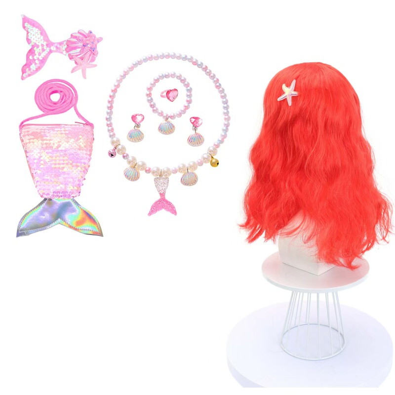 Mufei Amazon's Best-Selling Halloween Mermaid Wig Cos Wig Red Long Wavy Hair Anime Costume Mufei Amazon's Best-Selling Halloween Mermaid Wig Cos Wig Red Long Wavy Hair Anime Costume