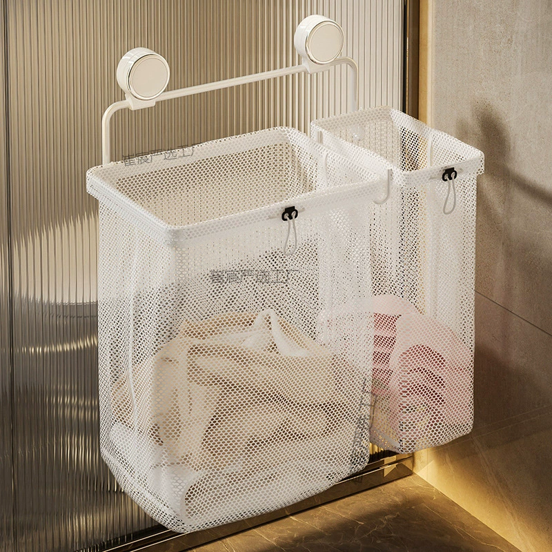 Корзина для грязной одежды на присоске, бытовая настенная корзина для грязной одежды, складная корзина для хранения грязной одежды большой емкости, сумка для белья