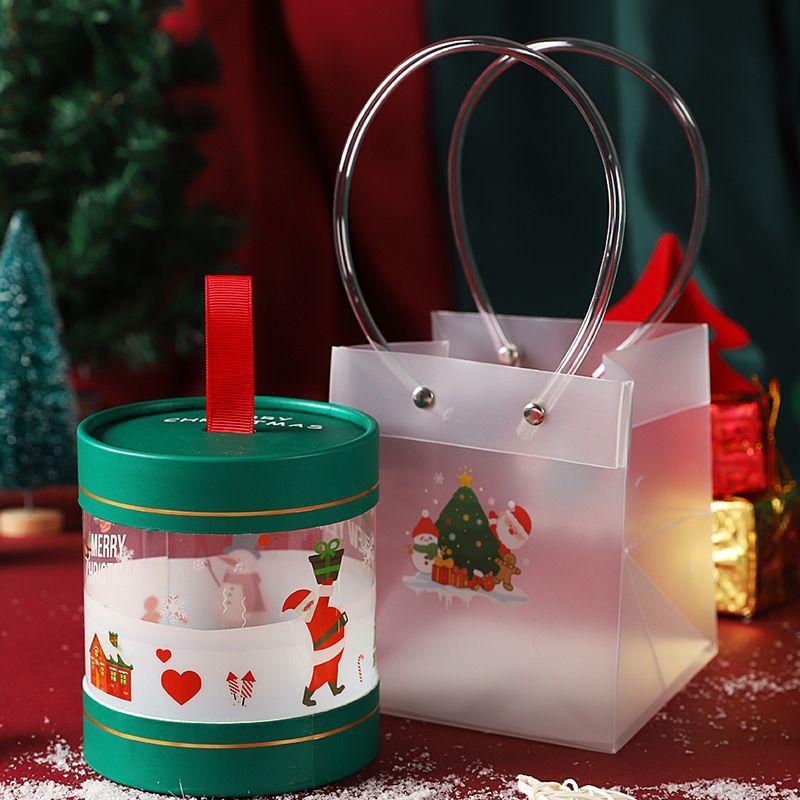 Caja de Apple de Navidad caja vacía caja de Navidad portátil Apple cilindro caja de embalaje kindergarten niños caja de regalo