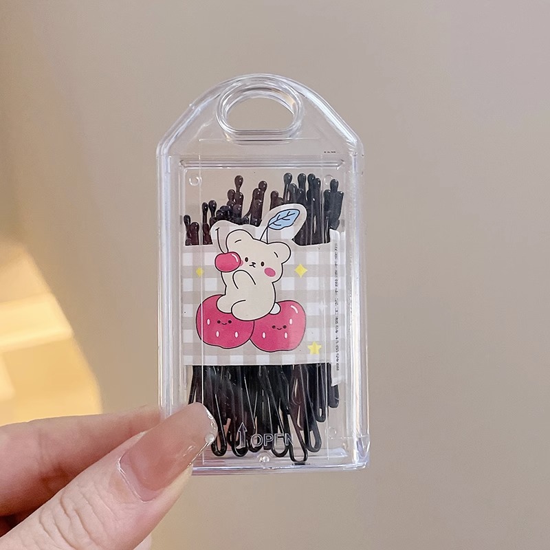 Clip de color simple horquilla en forma de U clip de cabello fijo lado Bangs horquilla rota horquilla negra tocado