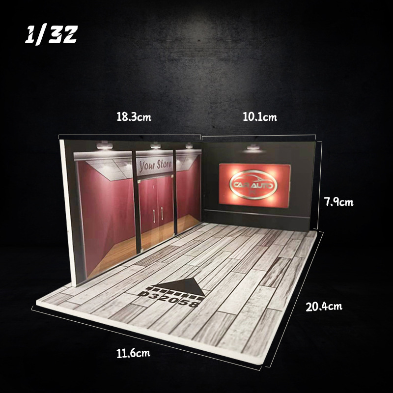 Aleación modelo de coche 1:32 y 1 relación 24pvc subterráneo estacionamiento edificio modelo iluminación en vivo escena Decoración