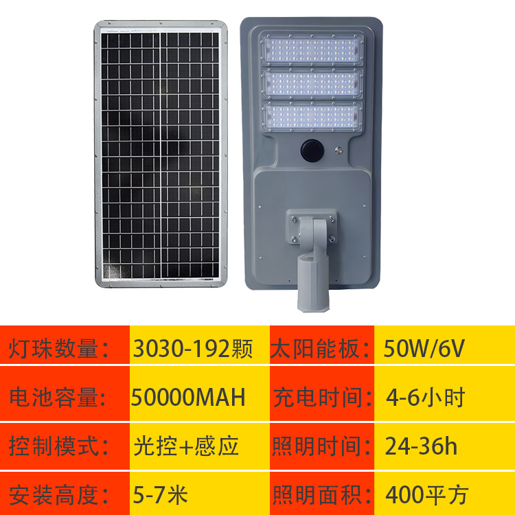 Lámpara de calle integrada solar al aire libre lámpara de jardín impermeable lámpara de inducción del cuerpo humano nuevo proyecto rural iluminación lámpara LED