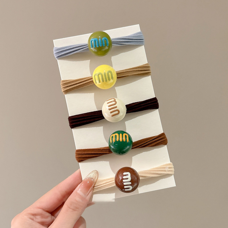 Cuerda para el cabello linda para niños Cuerda para la cabeza de color caramelo Anillo de toalla para niñas La banda elástica no daña el cabello