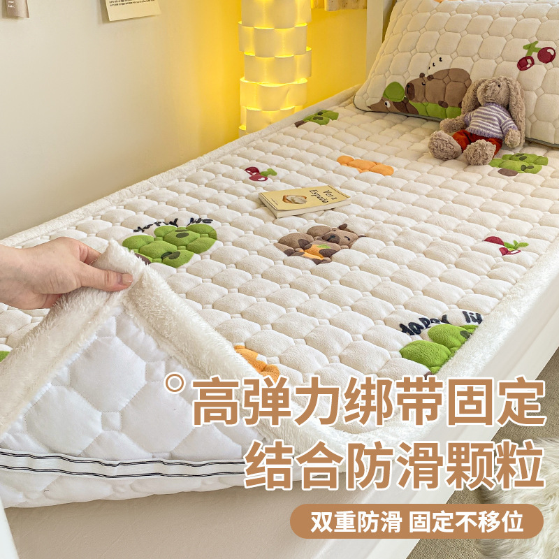 Classe A colchón de terciopelo de leche grueso cojín dormitorio doméstico para estudiantes colchones individuales otoño y invierno colchón de terciopelo cubierta manta