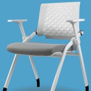 Ys-605 White Folding Training Chair with Table Board, Conference Chair with Writing Board, with Wheels, for Meeting Room