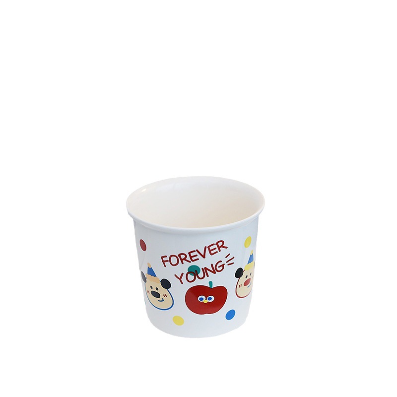 Cartoon party tazas de papel de cerámica lindas para niños mano pudín taza de yogur taza de helado taza de cerámica de gran capacidad