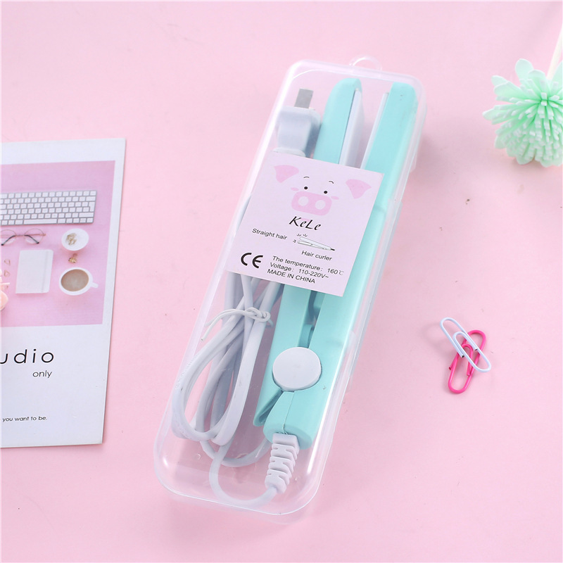 ヘアアイロンストレート女子学生ミニ小型電気クリップ直巻両用前髪ストレートヘアアイロン|undefined