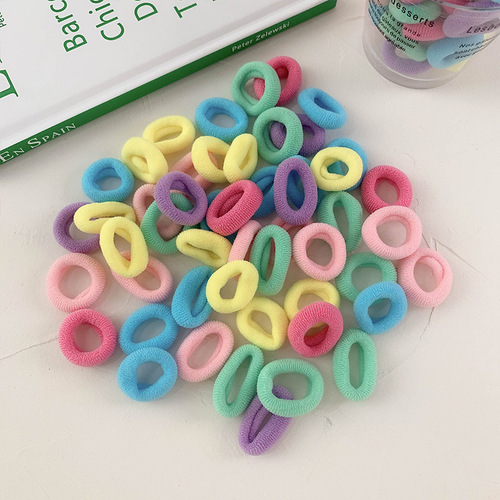 Seamless Hair Tie Ice Cream Color Towel Ring Rubber Band Children's Candy Color Small Hair Tie Hair Rope Rubber Band Hair Accessory