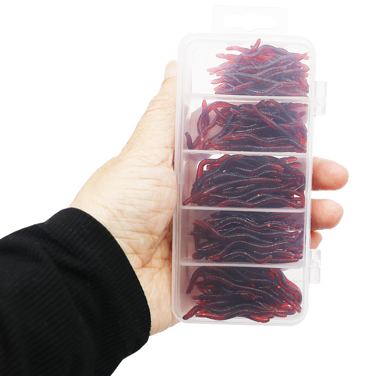 Earthworms, red worms, bionic fish bait, red soft bait, Luya bait, fake bait, black pit fish food, carp, bass, bionic earthworms 5