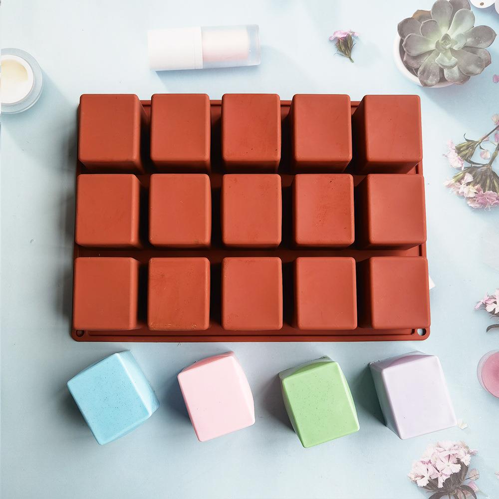 15连长方形肥皂107巧克力饼干模蛋糕模具雪糕糖果硅胶模具