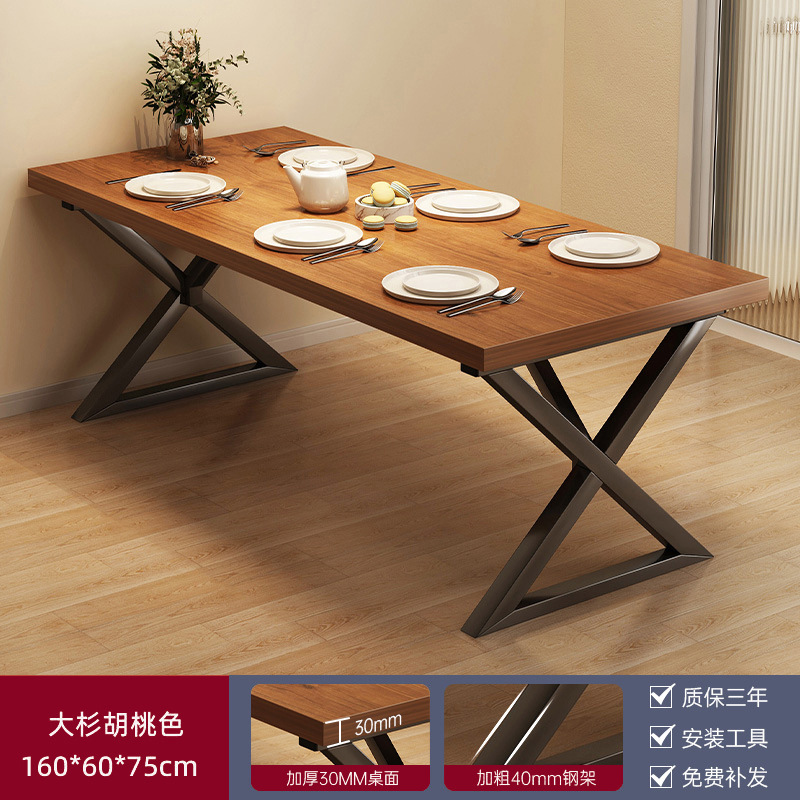 Mesa de comedor de estilo industrial Mesas y sillas de comida rápida rectangulares Bocadillos de comida rápida Taberna Restaurante de fideos Mesa de comedor comercial