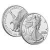 Silver coin, currency, commemorative coins, USA, gold and silver