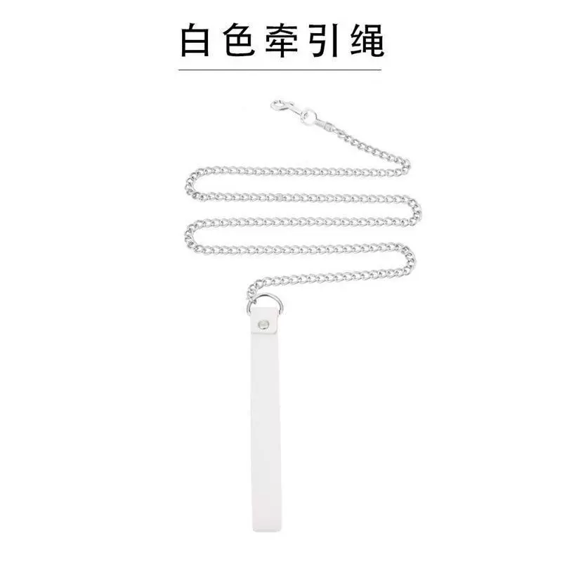 Choker Necklace Set, adjustable faux leather & chain, pendant/bell/leash options, 40–48 cm