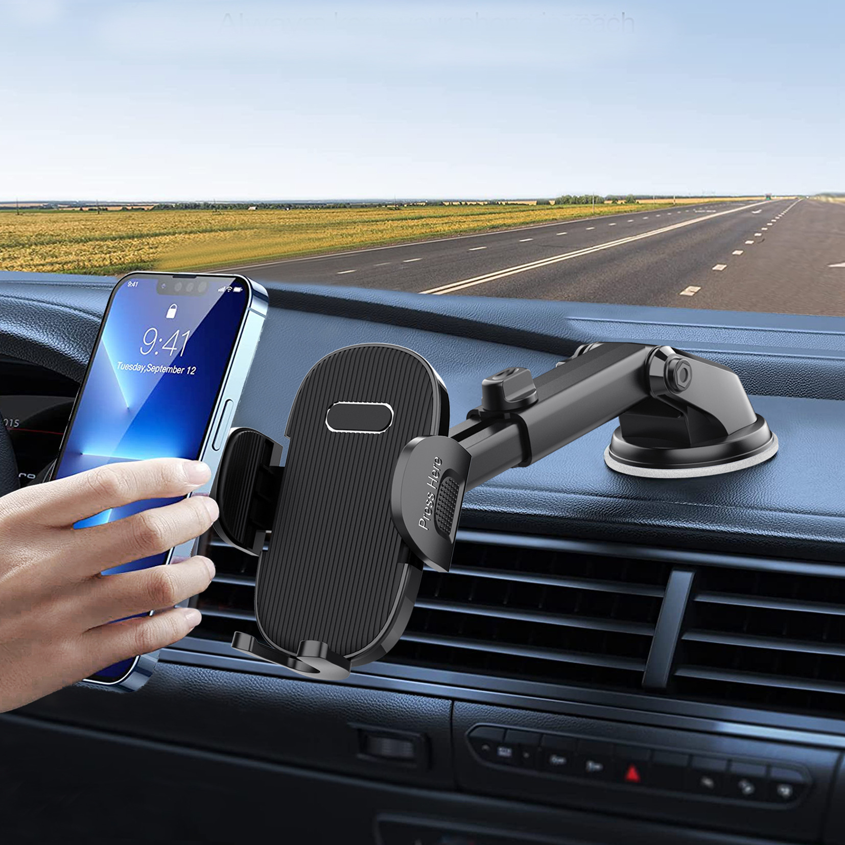 Multifunctional Car Mobile Phone Holder Car Dashboard Windshield Suction Cup Retractable Navigation Mobile Phone Holder