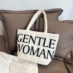 国境を越えた綿服のバッグの女性2025春秋の新しいハンドバッグinsは、カジュアルなダウンバッグが流行している