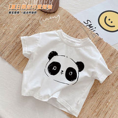 Children's short-sleeve T-shirt pure color unisex summer new base shirt white clothing children's top 0183A046