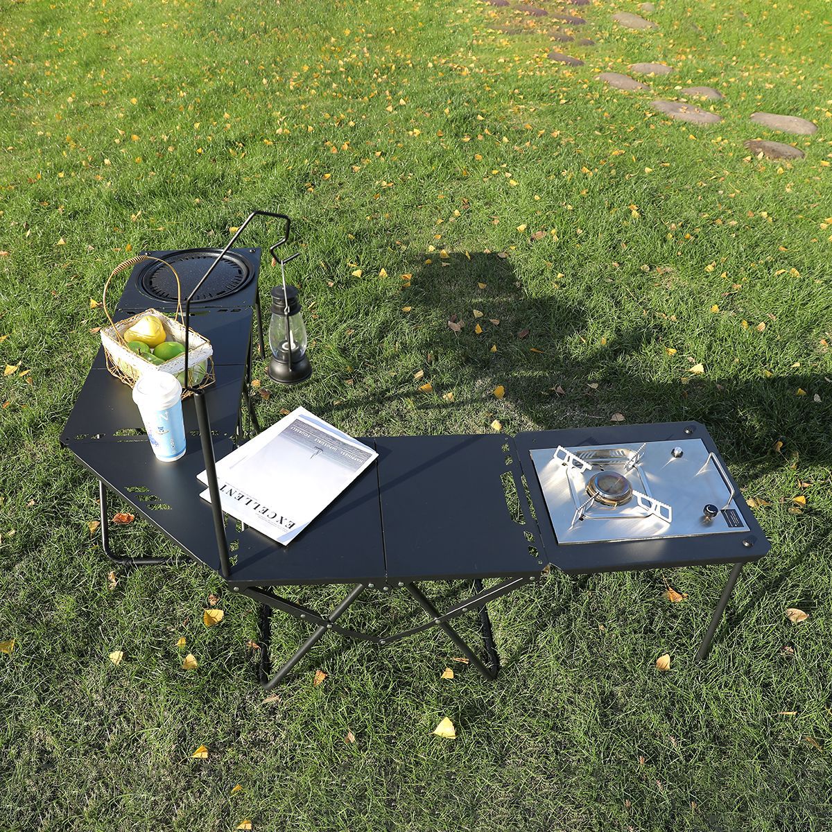 Outdoor New Carbon Steel Folding Table Camping Camping Table Lightweight Portable Tactical Table Hob Casual Barbecue Table