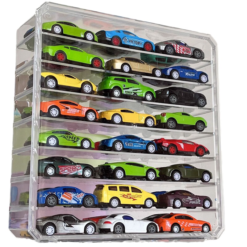 工場卸売り玩具車模型収納箱分格多層透明棚1:64風火輪車位箱|undefined