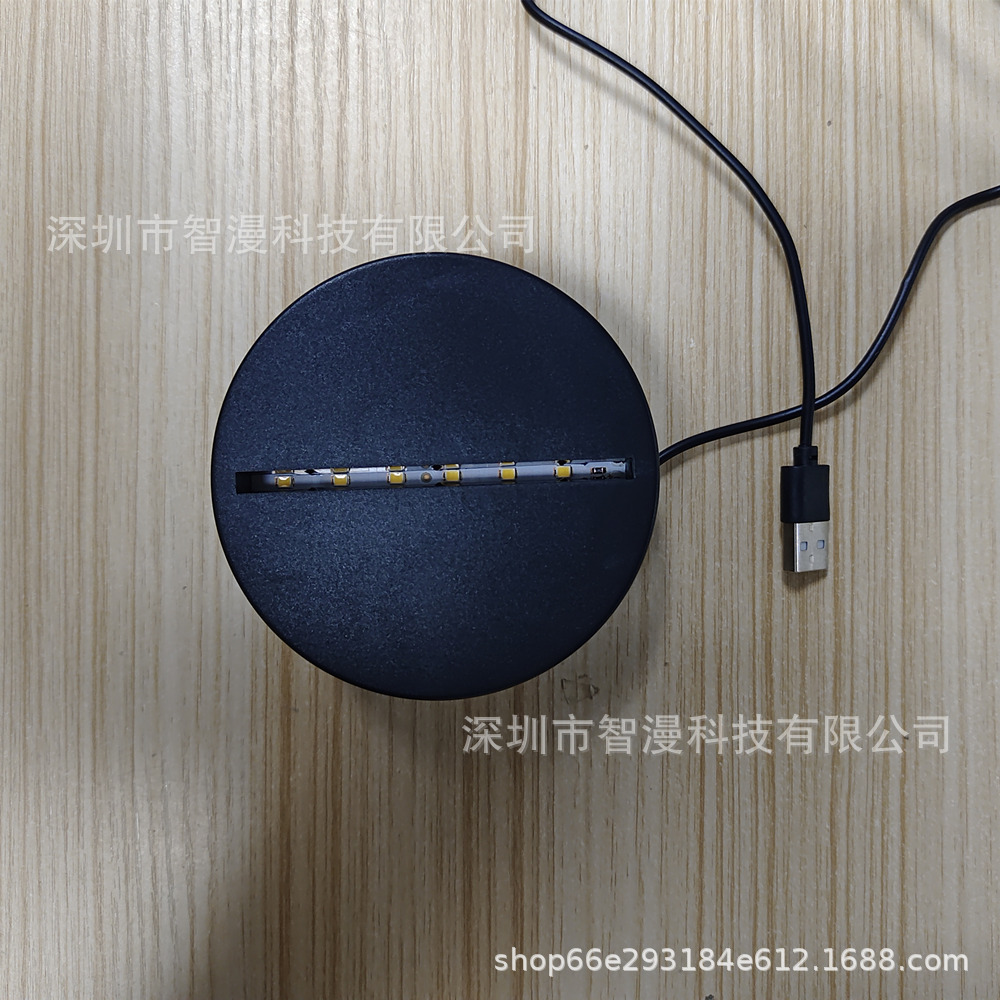 Base de luz nocturna nueva base de carga USB creativo control remoto táctil 3D noche luz LED lámpara de mesa base