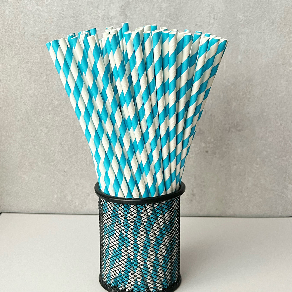 Nuevo producto 25cm alargado mano paja de papel desechable degradable paja de postre pastel fiesta paja decoración