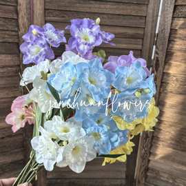 3叉水仙花仿真花 婚礼堂插花装饰路引水仙花仿真花婚庆用花批发