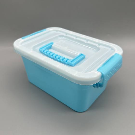 0.9kg Blue and White PP Food Grade Lid Plastic Storage Case Suitcase Desktop Laundry Bead Storage Box