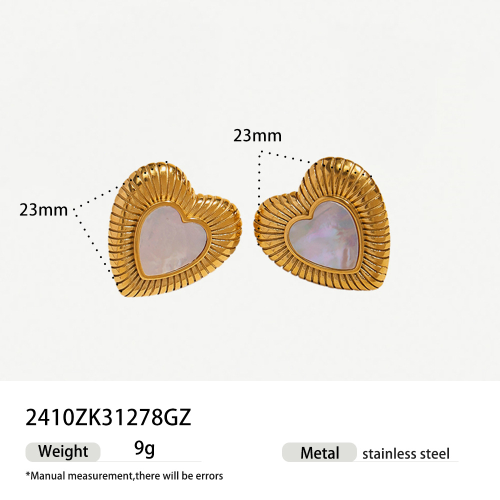 Tina Europa y los Estados Unidos transfronterizos INS viento red 18K oro acero inoxidable exagerado en forma de corazón pendientes de amor universal pendientes mujeres