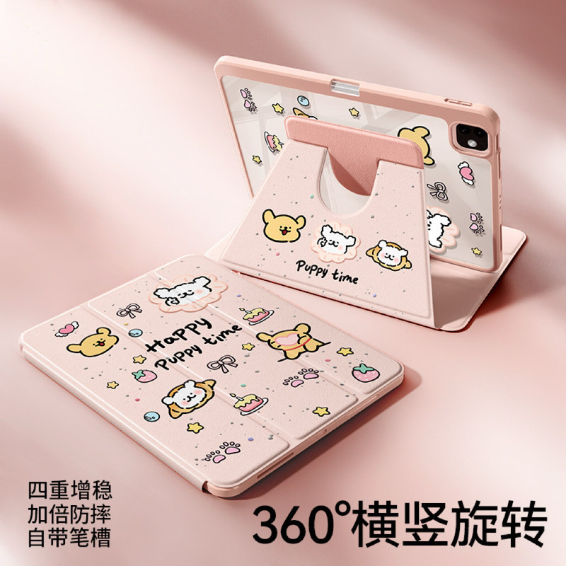 Pink protective case for iPad tablet, suitable for 10th generation Apple new Air 11inch, transparent A16 with pen slot, mini