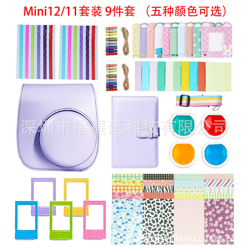 polaroid camera bag instax mini 12 accessories filter photo frame 3 inch 108 photo album shoulder strap 11 in 1
