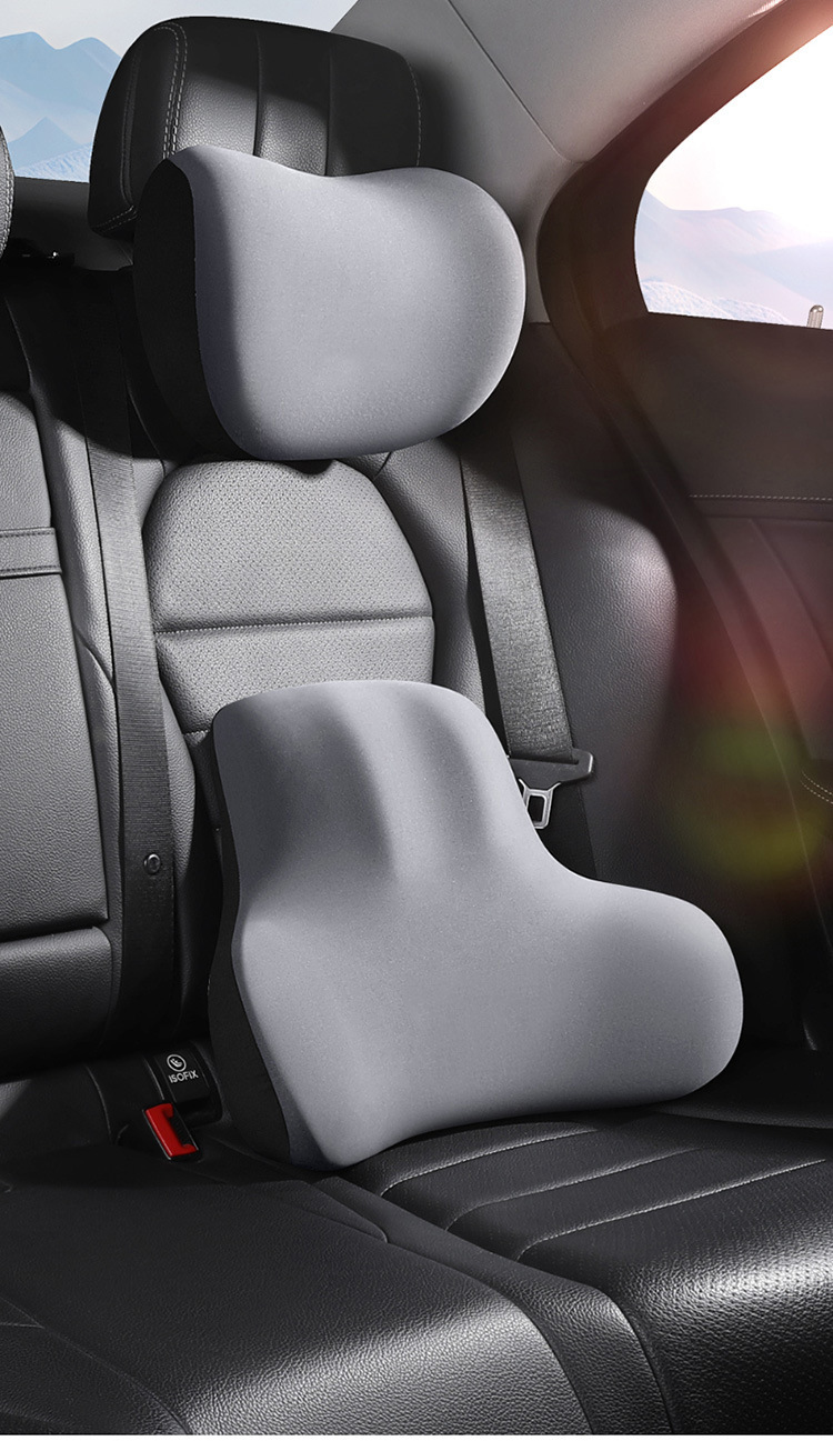 Car Headrest and Lumbar Support Set Car Seat Support Car Lumbar Support Pillow Memory Foam Set Cross-Border Customization