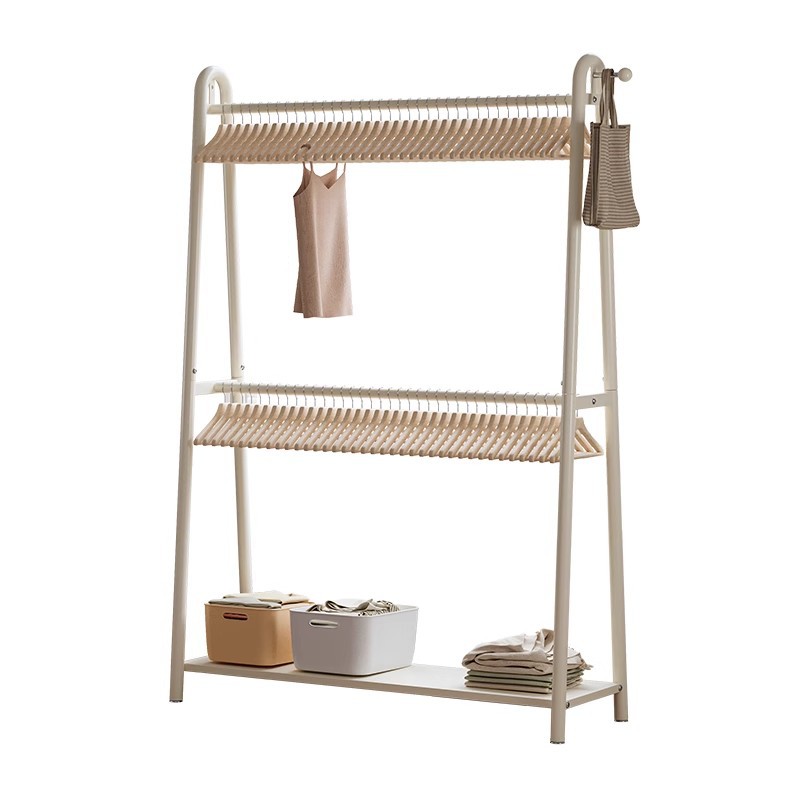 Percha de sombrero percha de ropa de piso para dormitorios caseros percha de ropa de aire de doble capa percha de ropa de aire simple percha de ropa interior